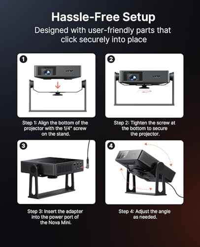NexiGo Gimbal-Desktop-Ständer für Nova Mini Projektor, 360° verstellbare Neigung, kompaktes Elegantes Design, einfache Installation, ideal für Decke, Schlafzimmer & Garten