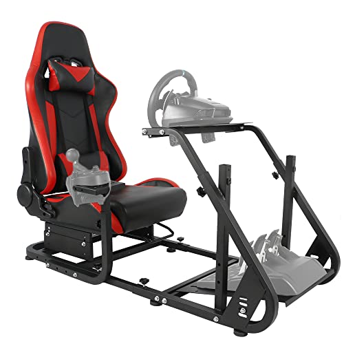 Marada Racing Steering Simulator Cockpit Red Fits Logitech G25, G27, G29 Thrustmaster, fanatec Compatible with Xbox One, Playstation, PC Platforms with TV Bracket Mounting Holes Racing Wheel Stand Marada Racing Steering Simulator Cockpit Red Fits Logitech G25, G27, G29 Thrustmaster, fanatec Compatible with Xbox One, Playstation, PC Platforms with TV Bracket Mounting Holes Racing Wheel Stand