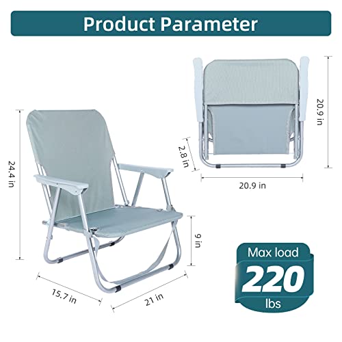 Yssoa Folding Beach Adults, Portable Heavy-Duty Lawn Chairs Made Of High Strength 600D Oxford Fabric And Steel Frame For Outdoors, Camping, Picnic, Bbq, 1-Pack, Grey #TOP1