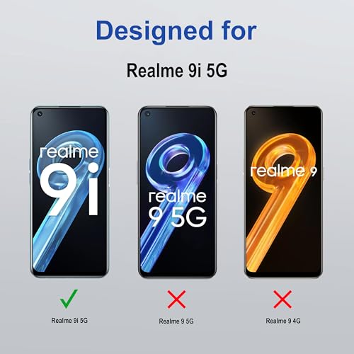 Image of ZAP CASE HD Plus Tempered Glass Screen Protector Compatible For Realme 9i 5G (Black) Edge To Edge Coverage With Easy Installation Kit