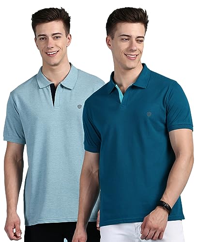 Image of Lux Cozi Men Cotton Solid Regular Fit Polo Shirt