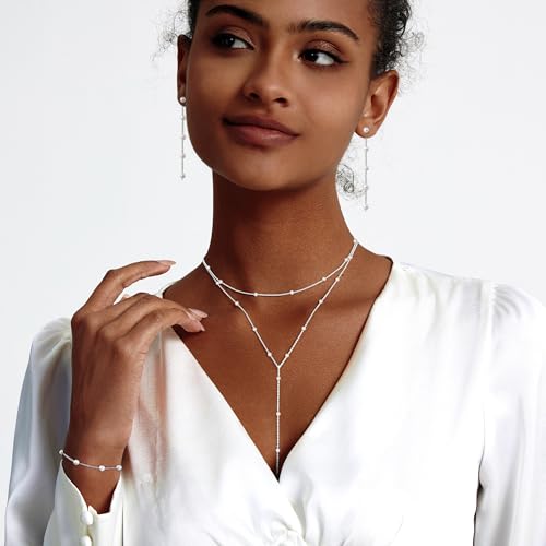 Image of Zeffy Gold Pearl Necklace for Women, Dainty 14K Gold /Silve Plated Layered Pearl Choker Pearl Earrings Pearl Bracelets Wedding Trendy Gold Jewelry Set for Women Gifts