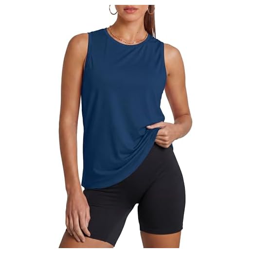 Alaroo Women's Workout Tops Sleeveless Running Activewear Pilates Outfits Yoga Tennis Tank Tops for Women Blue Small