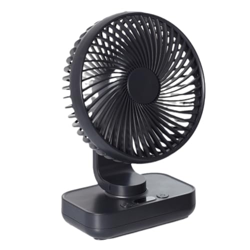 Giwnhvx Ventilador de Escritorio Portátil, Tipo C, Recargable por USB, Inalámbrico, Oscilante, para Montaje en Pared, Ajuste de 90°