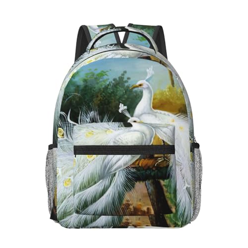 Sac à dos informatique paon blanc pour protéger votre ordinateur au travail et à l'université