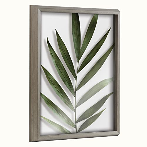 Kate and Laurel Blake Botanical 5F Framed Printed Glass Wall Art by Amy Peterson Art Studio; 16 20 Gray; Decorative Plant Art for Wall