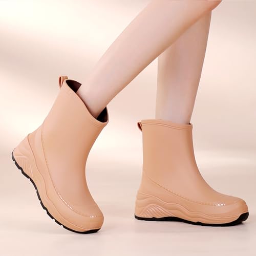 Nutropa Mid Calf Rain Boots for Women,Waterproof Garden Shoes Anti-Slip Rainboots,Outdoor Work Rain Shoes4