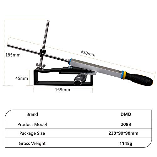 | DMD TOOLS Professional Fix Angle Knife sharpener | Guide Sharpening System | Pro Sharpening Tool | Sharpening Kit | Aluminum Body With 4 Grit Sharpening Stone