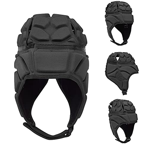 SPYMINNPOO Casco Deportivo de Portero, Fútbol Profesional, Béisbol, Casco Deportivo, Portero de Rugby, Sombrero de Rodillo, Protector de Cabeza (Negro Talla M)