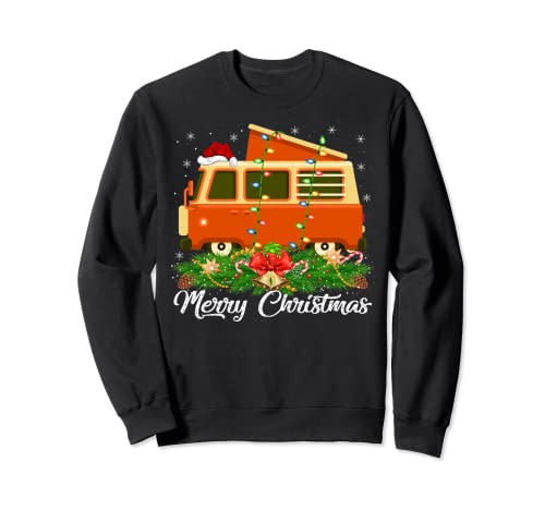 Camper Lover Matching Santa Hat Camper Van Christmas Sweatshirt