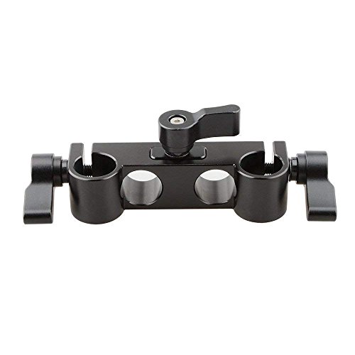 Abrazadera para barra de 15 mm con 4 agujeros para acoplar accesorios en jaula de video DSLR
