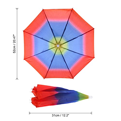 PATIKIL Chapéu de guarda-chuva, pacote com 4, 50,8 cm, dobrável, chapéu de guarda-chuva, com as mãos