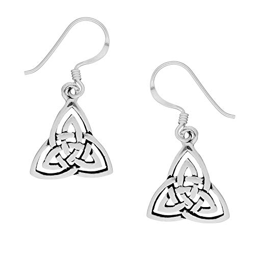 Silverly Orecchini Pendenti Donna Argento Sterling .925 Piccoli Nodo Celtico Trinità Triangolo