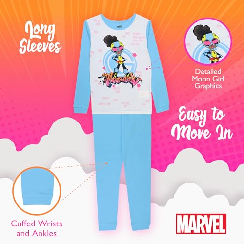Marvel Girls' 4-Piece Snug-fit Cotton Superhero Pajama Set, Soft & Cute for Kids4