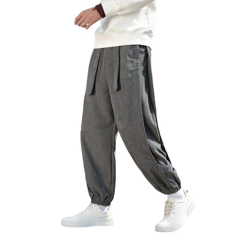 Pantalon de jogging velours homme coupe ample fuselée - 3