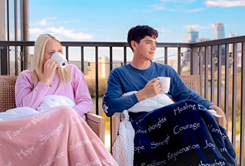 Compassion Blanket - Strength Courage Super Warm Hugs, Get Well Gift Blanket Plush Healing Thoughts Positive Energy Love & Hope, Cancer Support Gift For Women 50 X 65 (Pink, One Size) #TOP2