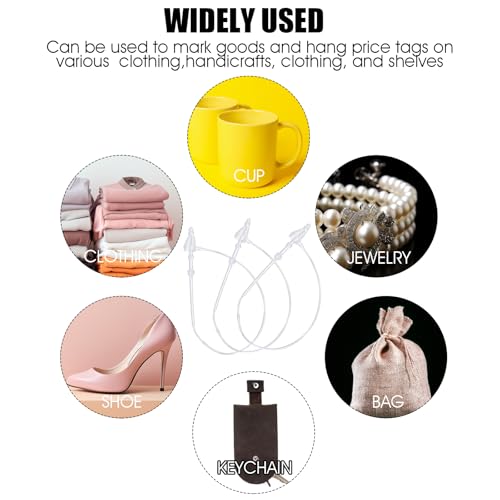 Nogeqi 1000 Stück Sicherheitsfäden Für Etiketten Preisschilder Flohmarkt, Tag Pins Transparentem Kunststoff, Transparent Loop Pins Für Kleidung Produktetiketten Schuhe Taschen Hängeetiketten