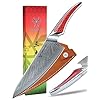 8-inch-Chef-Knife-Japanese-VG-10-Damascus-Steel-Kitchen-Knife-Ultra-Sharp-Cooking-Knife-with-Full-tang-Handle-in-Red-Resin-LA-S9-Series SANMUZUO 8 inch Chef Knife, Japanese VG-10 Damascus Steel Kitchen Knife, Ultra Sharp Cooking Knife with Full-tang Handle in Red Resin, LA-S9 Series