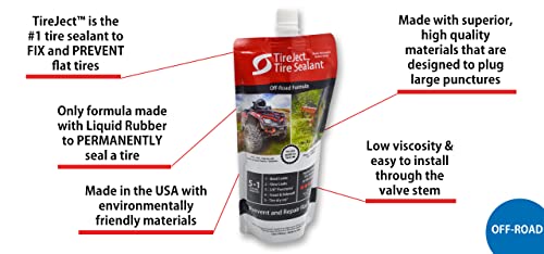 TireJect Tire Sealant Refill (10oz Pouch) - Flat Tire Repair - Fix & Prevent Flat Tires - ATV UTV SxS Lawn Mower Golf Cart Tractor