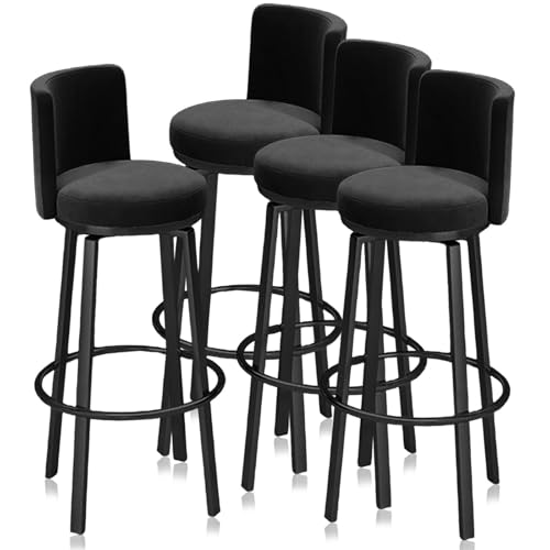 ��]�o�[�X�c�[�� 1/2/3/4 �Z�b�g�A�w������t���J�E���^�[�����X�c�[���A�~�b�h�Z���`�����[���_���ȃx���x�b�g�z����̃o�[�`�F�A�A�L�b�`���A�C�����h�p(Black 75cm,4 PCS Black)