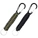 Steinbock7® Survival Paracord Schlüsselanhänger, 2er Set, Karabinerhaken + Seil, Anleitung zum Flechten, Schwarz, Grün