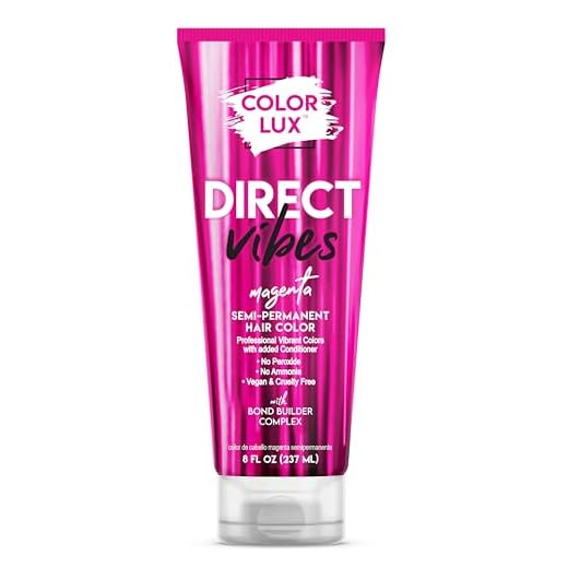 Color Lux Direct Vibes Semi-Permanent Hair Color, Magenta, Vibrant & Long-Lasting Shade, Ammonia-Free, Vegan, Sulfate-Free, Paraben-Free, 8 fl oz