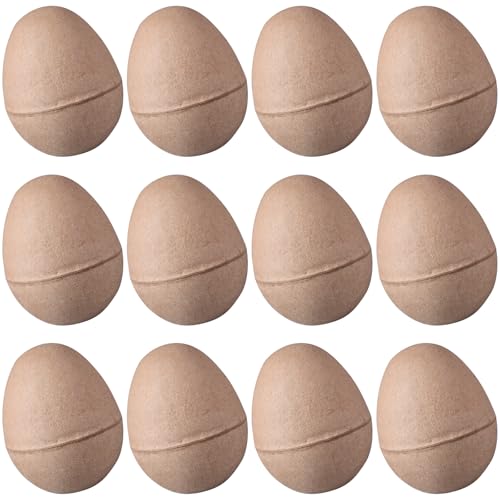 12 Pcs Paper Mache Eggs - DIY Blank Easter Craft Supplies Paper Mache Easter Eggs Paper Eggs Crafts Decorating Fillable Paint Your Own Eggs for Easter Party