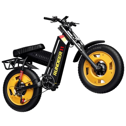 RUNDEER Electric Bike for Adults - 6000W Motor 35MPH,20" Fat