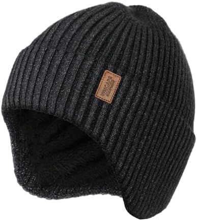 Wmcaps Fleece Lined Winter Beanie with Earflap for Men Women - Wi...