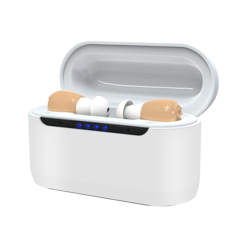 Fastwell 2 UNIT For Both Ear Rechargeable Hearing aid With Magnetic suction charging, Invisible The Smallest Mini hearing In the Canal Hearing Aid (Beige) Pair-image-41