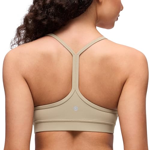 Image of CRZ YOGA Butterluxe Y Back Sports Bras | Light Support, Removable Pads, Yoga, Extremely Soft, Scoop Neck, Spaghetti Strap, for Women
