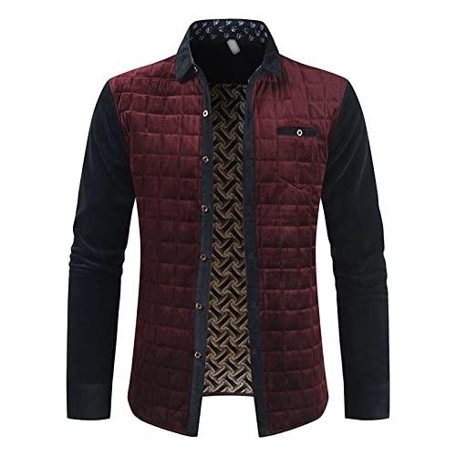 Veste matelassée patchwork homme chaude et boutonnée pour l'hiver