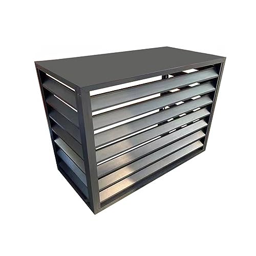 Carcasa de aluminio resistente gris para ocultar aire acondicionado con acabado de persianas 2