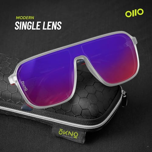 Image of Eyewearlabs OKNO | Polarized Over-Sized Unilens Rectangular Branded Stylish Sunglasses For Men & Women | 100% UV Protection Shades | Cricket Sports Cycling Driving | RYFT