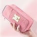Large Capacity Pink Pencil Case, Cute Pencil Case Pencil Pouch with Zipper For Girls Women, Expandable Preppy Pencil Bag Large Storage High Capacity Bag Organizer for School Home Office Supplies, M