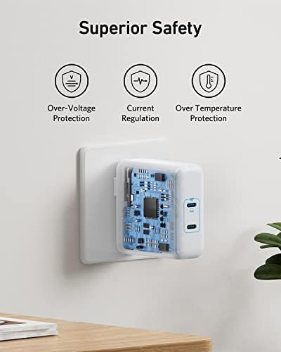 Mac Book Pro Charger, Anker 100W Fast Charger, 2 Port Power Adapter for USB C Port MacBook pro, MacBook Air, iPad Pro, iPhone 14 Pro, Google Pixelbook, and All USB C Device(Cable Not Included)