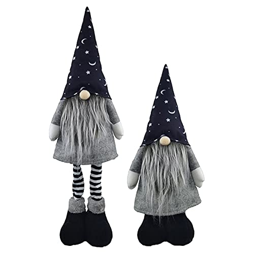 2 Pezzi Gnomi di Halloween Fatto A Mano Peluche Figurine Svedese Seduto A Gambe Lunghe Gnomo Elfo Ornamenti per La Decorazione Natalizia Regali Nani Scandinavi Gnomo di Halloween Decorazioni