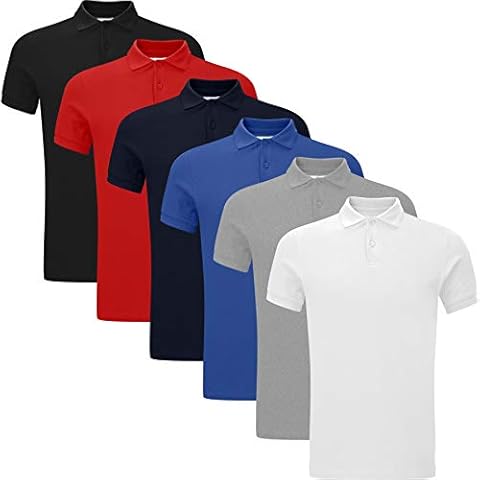 6 Pack Adults Pique Polo Shirts thumbnail