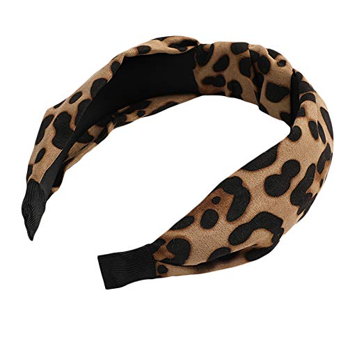 Etercycle 2Pcs Headbands For Women, Bow Knotted Wide Headband, Yoga Hair Band Fashion Elastic Hair Accessories For Women And Girls (Black, Leopard) #TOP4