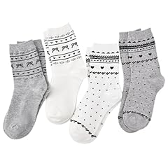 [4 Pairs]bow White + Bow Gray + Polka Dot White + Polka Dot Gray