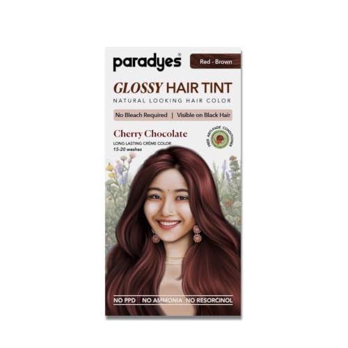 Image of Paradyes Cherry Chocolate No Bleach Hair Tint | Glossy Hair Color | Visible on Virgin Black Hair | Natural-Looking, Glossy Finish | PPD-Free