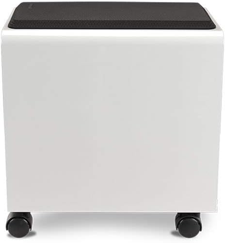 Narrow 2-Drawer File Cabinet with Seat, Rolling (White) by Uplift Desk