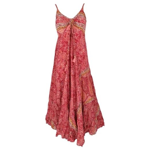 Elecenty Damen Strandkleid Sommerkleid Kleider Tief V-Ausschnitt Irregulär Rock Frauen Ärmellos Mode Kleid Kleidung Backless Partykleid Abendkleider Boho Chiffon Cocktailkleider (S, Rot) 7 GURU SHOP Seidiges Maxikleid, Sommerkleid, Damen, Rot, Synthetisch, Size:38, Lange & Midi-Kleider Alternative Bekleidung