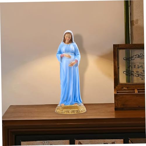 Estatua Virgen María Embarazada 21.3x8.2x8.2 cm Resina miniatura 2