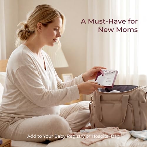 Image of Momcozy Hydrogel Nursing Pads, Nipple Pads with Lanolin Supports Instant Cooling Relief from Breastfeeding and Pumping, Breastfeeding Essentials, 6 PCS Individually Wrapped