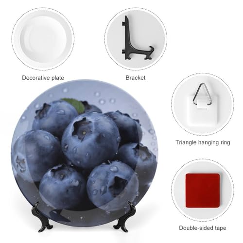 Plato decorativo Blueberry de porcelana Bone China 7 pulg miniatura 3