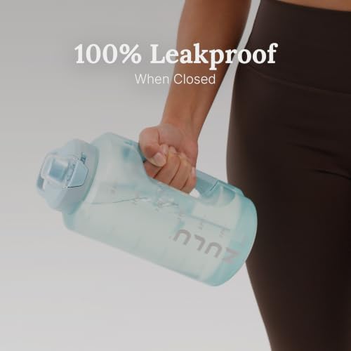 Image of Zulu Goals Half Gallon Jug with Time Marker & Handle for All Day Hydration & Silicone Straw with Locking, Leak-Proof Lid, BPA Free, 64oz