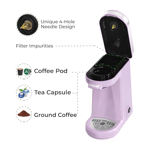 CHULUX-Mini-Coffee-Maker-for-K-Capsule-Single-Serve-Coffee-Maker-for-One-Cup-Americano-Lightweight-Pod-Coffee-Machine-Lavender CHULUX Mini Coffee Maker for K Capsule Single Serve Coffee Maker for One Cup Americano Lightweight Pod Coffee Machine Lavender