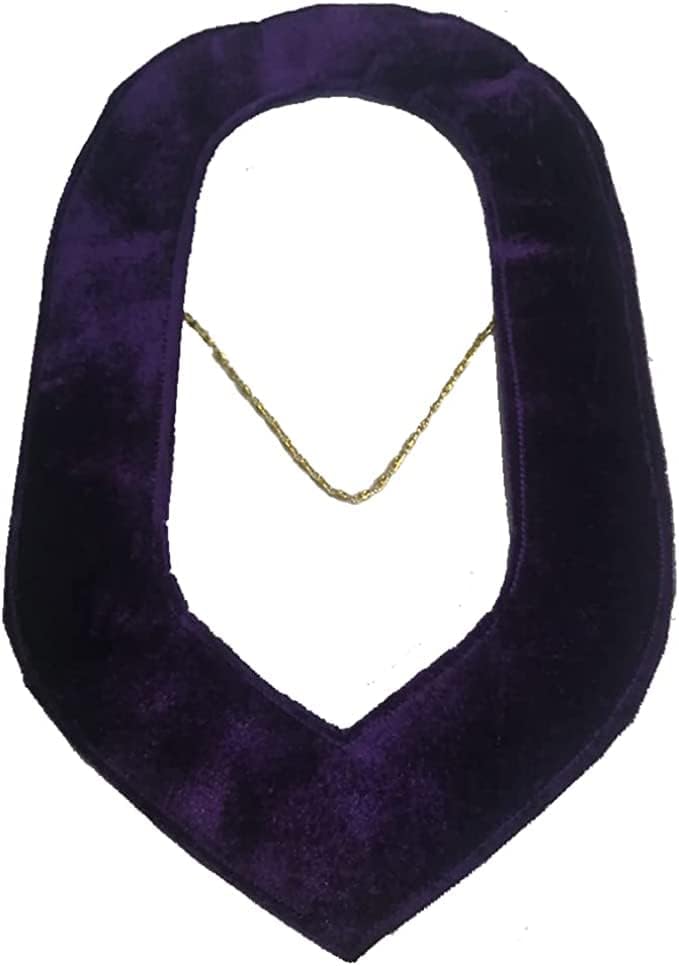 Masonic Grand lodge chain collar golden plated with purple backing pack of 6