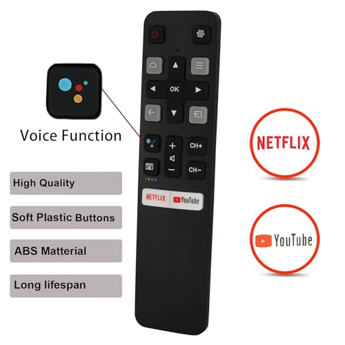 Télécommande RC802V FNR1 remplacer commande perdue TCL Android TV 4K - 2